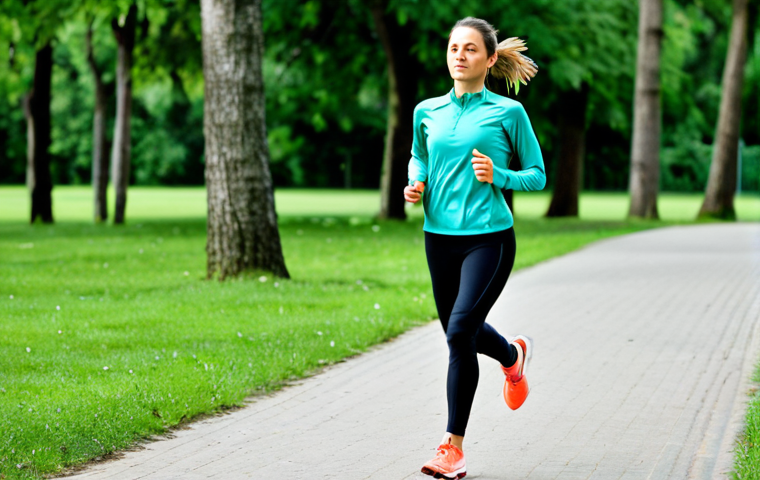 Runner in a Park**

"A female athlete jogging in a lush green park, fully clothed in modest running gear: a long-sleeved athletic shirt and running leggings, appropriate running shoes, safe for work, perfect anatomy, correct proportions, natural pose, well-formed hands, proper finger count, natural body proportions, professional sports photography, high quality, morning light."

**